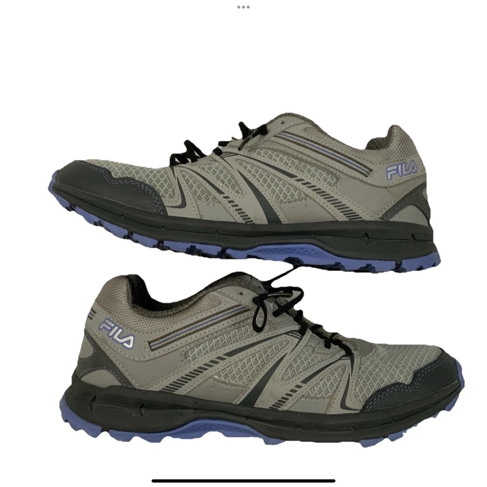 FILA Northampton Trail Running Sneakers Womens Size 10 Gray Blue Memory Foam
